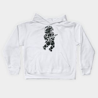 an astronaut playing guitar for icon or logo Kids Hoodie